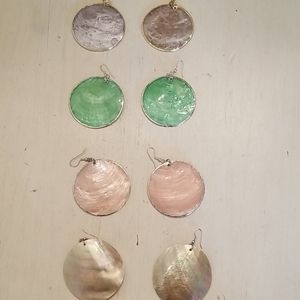 Lot of 4 shell earrings